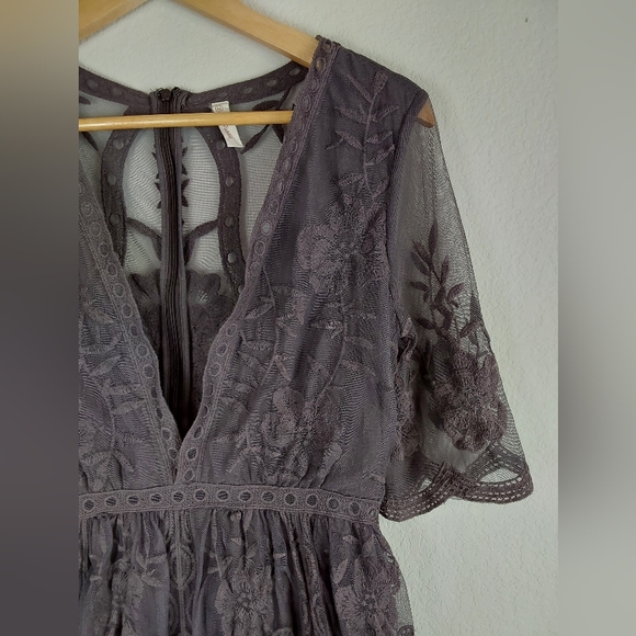 Wishlist Purple Overlay Lace Romper - Picture 12 of 14